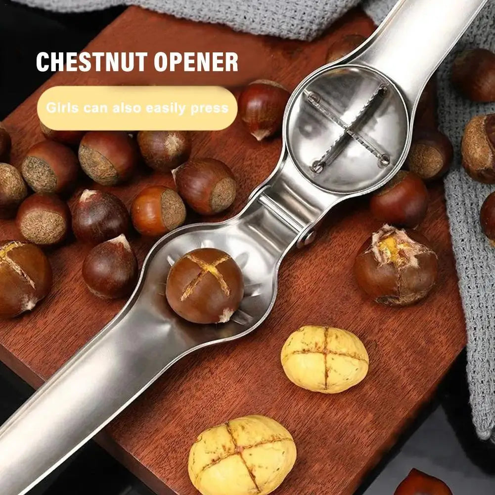 2 In 1 Steel Quick Chestnut Opener Quick Clip Walnut Pliers Cutter Nut Cracker Kitchen Gadgets Tool Accessories