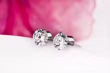 Crystal Zircon Real 925 Sterling Silver Earrings Channel Cubic Zirconia Silver Stud Earrings for Women Sterling Silver Jewelry