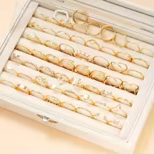 58PCS Vintage Heart Snake Butterfly Rings Set for Women Fashion Metal Gold Plated Geometric Hollow Finger Ring Jewelry Gifts New