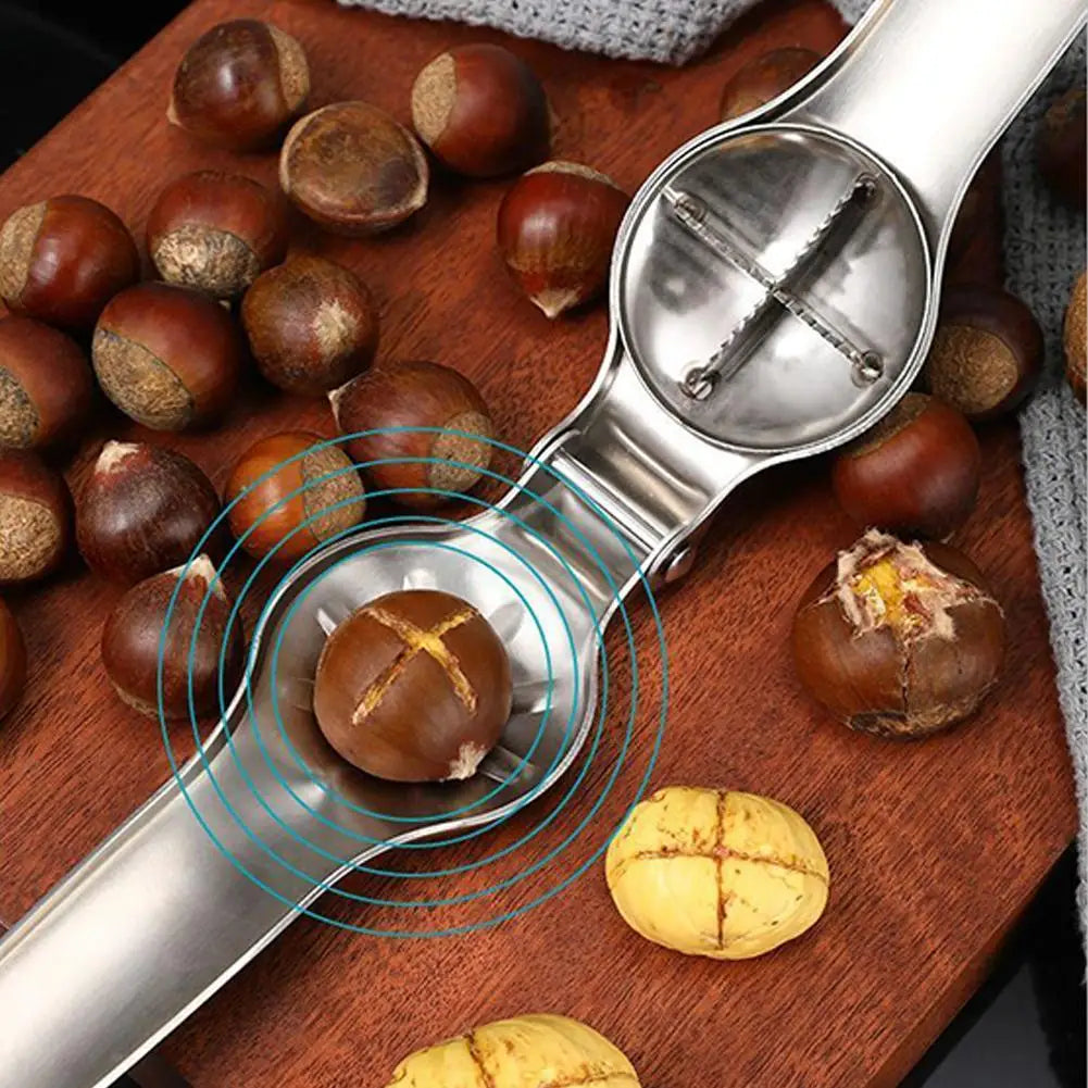 2 In 1 Steel Quick Chestnut Opener Quick Clip Walnut Pliers Cutter Nut Cracker Kitchen Gadgets Tool Accessories