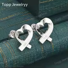 Elegant 925 Sterling Silver Exquisite Heart Shape Stud Earrings Fashion Women Wedding Gift Jewelry Accessories